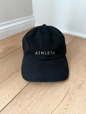 Athleta Black Embroidered Logo Cap